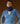 Kasjmier trui met Tunesische kraag - Azuurblauw