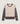 Color block round neck sweater in merino wool - Ecru White