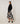 Asymmetrische lange canvas rok met print - Pois