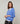 Oversized wollen trui met V-hals - Horizon Blue