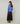 Oversized wollen trui met V-hals - Horizon Blue