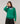 Oversized wollen trui met V-hals - Smaragdgroen