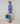 Driekleurige trui met ronde hals van merinowol - Horizon Blue
