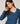 Asymmetrische halslijn van merinowollen trui - Denim Blue