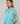 Zijden twinset met ronde hals - Turkooisblauw