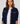 Vest in twee materialen - Marineblauw