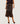 Long straight leather skirt - Black