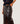 Long straight leather skirt - Black