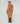Lange jas van imitatiebont - Camel Brown